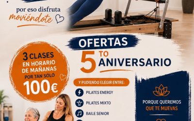 ¡Celebramos nuestro 5º aniversario con ofertas especiales en Nexo Pilates Estudio!